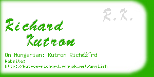 richard kutron business card